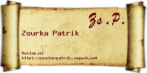 Zsurka Patrik névjegykártya
